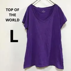 TOP OF THE WORLD 【L】パープル Tシャツ 半袖 無地 シンプル