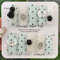 No.7 ネイルチップ ドット クローバー レース ウィッシュコア