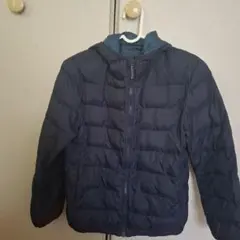 ユニクロネイビー フード付き 中綿コート140