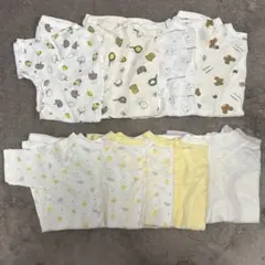 *新生児 ベビー肌着 コンビ肌着 計9枚* こぐまちゃん/ジャッキー等 おまけ付