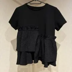 clear ぺプラムトップス半袖 ブラックのサムネイル