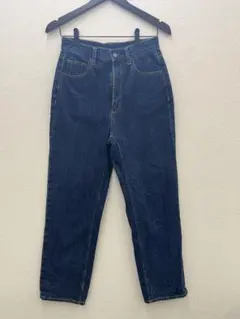 GU ハイウエストストレートデニムパンツ M ダークブルー