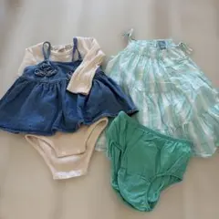 petetitmainデニムフリル babygapフリルワンピース　パンツ付き