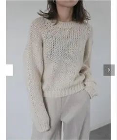 【タグ付き】Reurie'　レウリィ　クルーネック　セーター　アルパカ　ウール