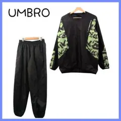 【UMBRO】アンブロ ピステ 上下セット Mサイズ 黒×緑 厚手