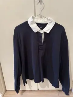 JW ANDERSON ネイビー 長袖ポロシャツ XXL