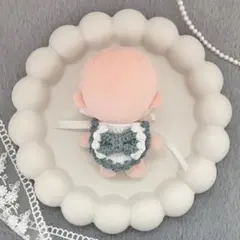 【91】ハンドメイド　ぬい服　スタイ　よだれかけ　編み物　水色