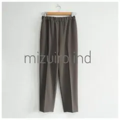 美品 mizuiro ind センタープレスパンツ イージーパンツ ブラウン 2