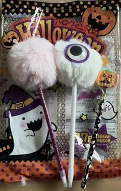 ハロウィン モンスターボールペン ハロウィン消しゴムつき鉛筆3本セット