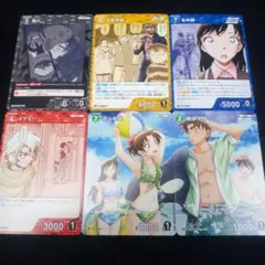 コナンTCG大会限定プロモPR4種各1枚＋【遠山和葉】【服部平次】各1枚。