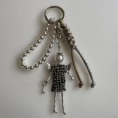 エンジェル キーホルダー チャーム ブラック パラコード