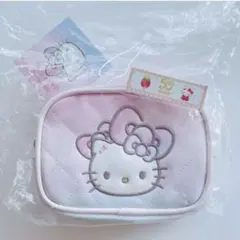 サンリオ ポーチ ハローキティ HelloKitty 刺繍 アップリケ 50周年
