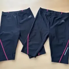 TIGORA ハーフパンツ　黒色ピンクライン インナースパッツ　レギンス L