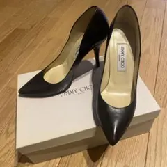 JIMMY CHOO ブラック レザー パンプス ハイヒール　37のサムネイル