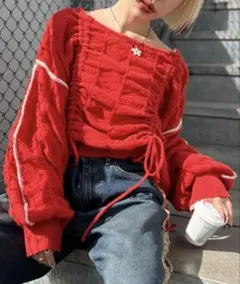 w closet パイピングドロストニット