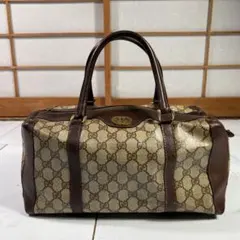GUCCI GG ボストンバッグ ハンド ブラウン 金具 レザー ロゴ pvcのサムネイル