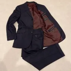 美品 BURBERRY BLACK LABEL ストライプビジネススーツ L
