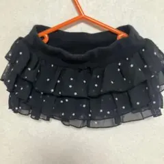 ブラック星柄 ティアードスカート 90cm フリルスカート　ハロウィン