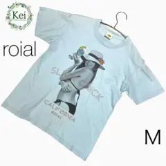 ✳️ roial 半袖 Tシャツ クルーネック 半袖 プリント M 水色 綿のサムネイル