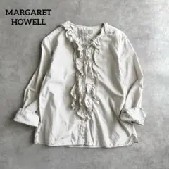 MARGARET HOWELL フリルブラウス ホワイト 五分袖 - メルカリ