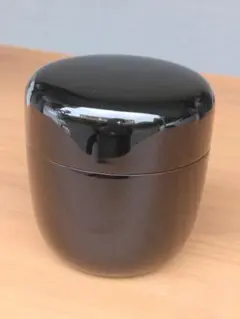 デッドストック！端正な上質黒漆の美しい飯器＆杓文字（検輪島塗懐石