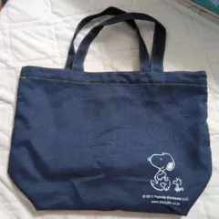 スヌーピー ネイビーデニムトートバッグ