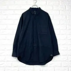 ✨ユニクロ【M】黒 長袖 スーピマコットンオーバーサイズシャツ メンズ 綿100