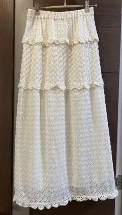 SLOBE IENA レースティアードスカート ホワイトのサムネイル