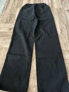 黒 ワイドレッグデニム パンツ