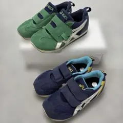 アシックス☆スクスク　アイダホミニ2足セット　ネイビー19.5㎝　グリーン20㎝