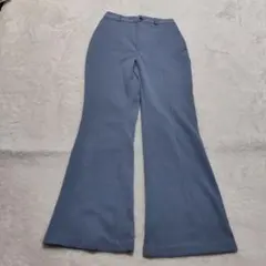 「GU」青いフレアパンツ ウエストゴム入りＳ Q-１７