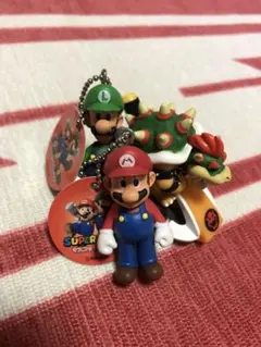 スーパーマリオブラザーズ マリオ ルイージ キーホルダー、クッパプルバッグカー
