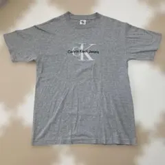 Calvin Klein Tシャツ M グレー　ロゴ　刺繍　カルバンクライン