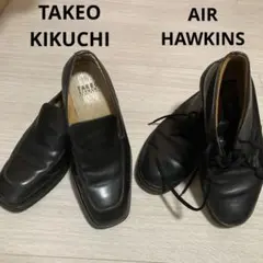 TAKEO KIKUCHI ブラックレザーAIR HAWKINS 26-27cm