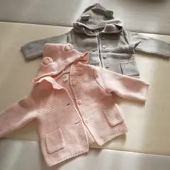 babyGAPニットカーディガンジャケットコートアウター70,80くま耳付フード