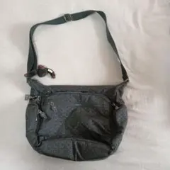 kipling プリント ショルダーバッグ ダークグレー