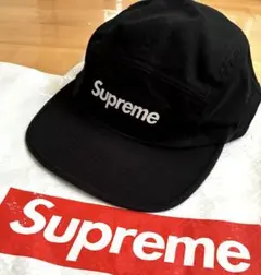 美品シュプリームウォッシュド チノツイル キャンプキャップ (26SS)ブラック