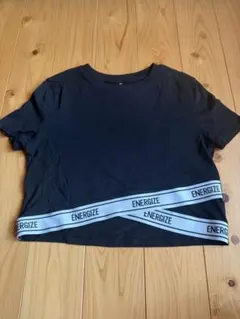 【週末セール】GU クロップドTシャツ ブラック　TEEN Lサイズ