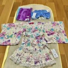 Bee des Bee 浴衣ドレス 甚平 花柄 蝶々柄 レース 120cm