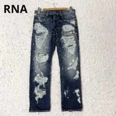 RNA クラッシュダメージ ゆるめ ストレート デニム パンツ