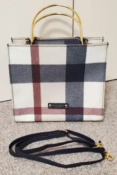 ブルーレーベルクレストブリッジ　2way ハンドバッグ　レザー×キャンバス　黒 BLUE LABEL CRESTBRIDGE - □新品□未使用□ BLUE LABEL