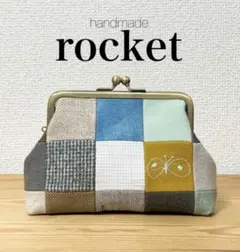 ハンドメイド パッチワーク がま口ポーチ お財布 ミナペルホネン 無地生地 1