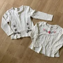 ボブソン ロンティ 2枚セット リボン編み上げ 花刺繍