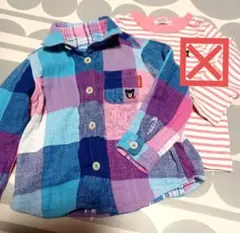 ミキハウス　長袖　ダブルビー　チェックシャツ