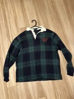 90s USA製　ラルフローレン　襟付きスウェット　ブラックウォッチ