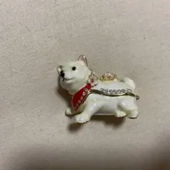 白い犬のアクセサリーケース