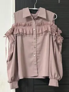グレイル　肩出し　ピンク　長袖　フリル　トップス　レディース