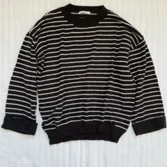 earth music&ecology カットソー ニット ボーダー 春 黒