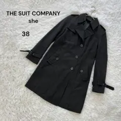 【ザスーツカンパニー】38(M) レディース　トレンチコート　ビジネス　ブラック