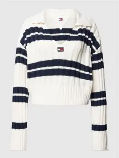 Tommy jeansストライプ Vネック セーター